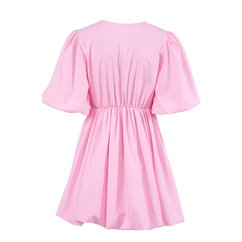 Summer Puff Sleeves Women Mini Dresses