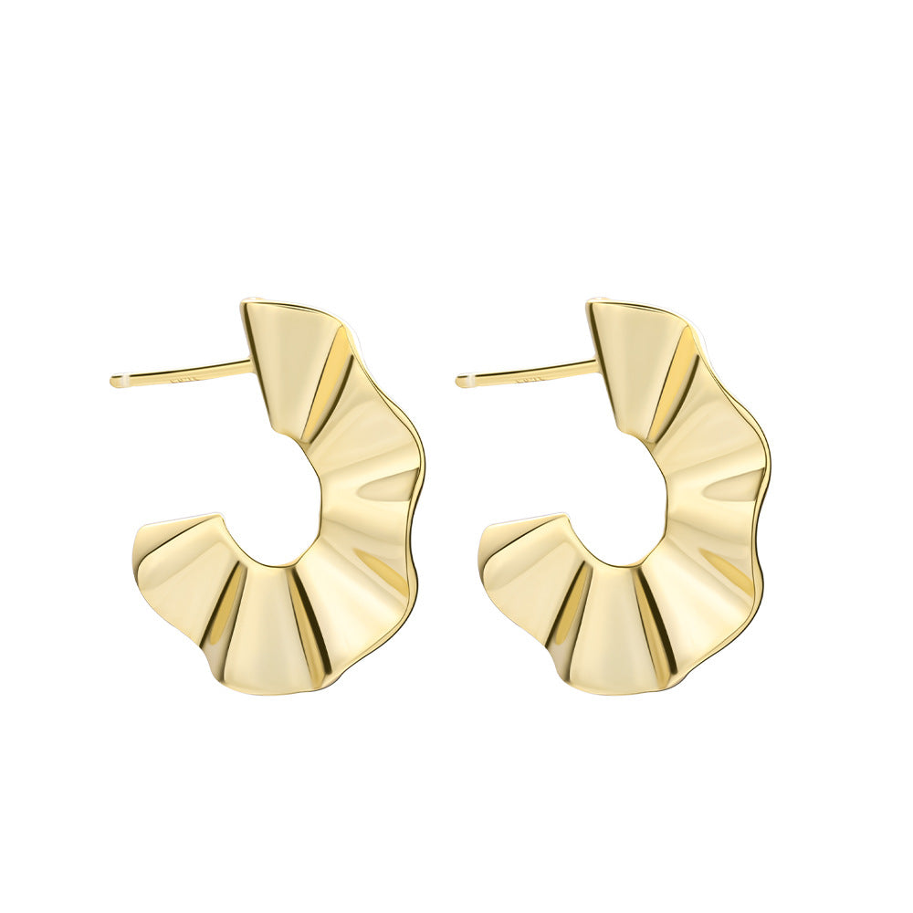 Fashion C Shape Sterling Silver Earrings for Women