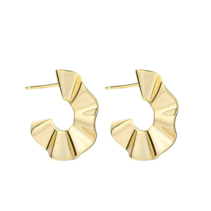 Fashion C Shape Sterling Silver Earrings for Women