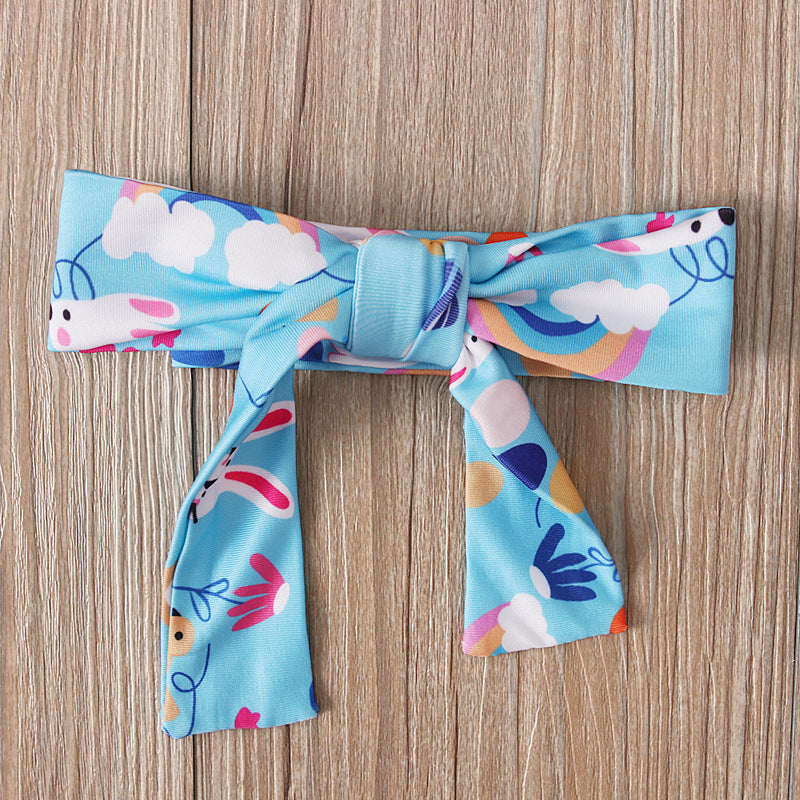 Easter Day Summer Girls Dresses Withe Letter&rabbit Design