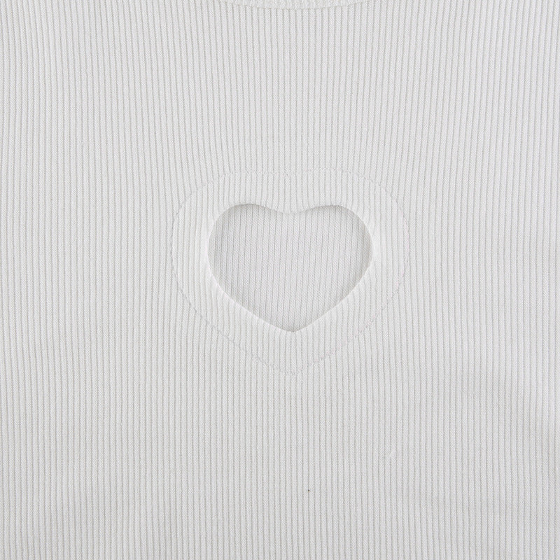 Sexy Hollow Out Sweetheart Design Midriff Baring Long Sleeves T Shirts