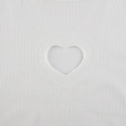 Sexy Hollow Out Sweetheart Design Midriff Baring Long Sleeves T Shirts