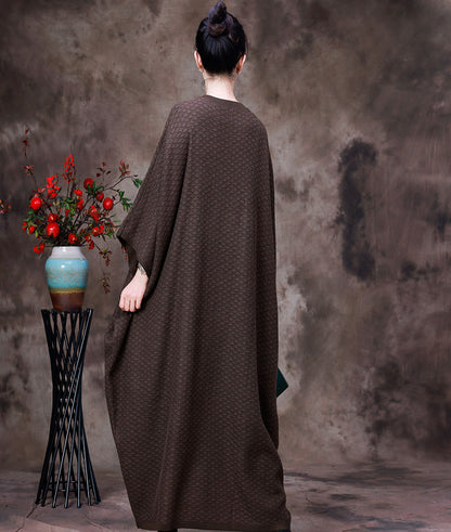 Vintage Batwing Sleeves Fall Plus Sizes Woolen Knitting Dresses