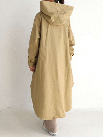 Casual Long Sleeves Hoodies Wind Break Overcoats