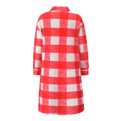Plus Sizes Women Woolen Casual Long Shirts