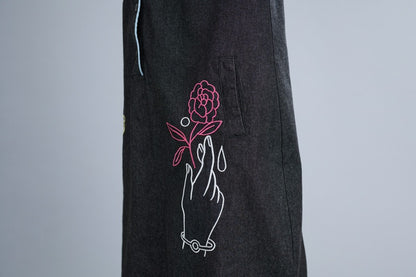 Ethnic Embroidery Plus Sizes Denim Midi Dresses
