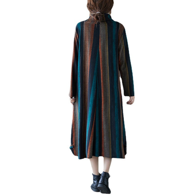 Vintage High Neck Warm Fall Long Dresses
