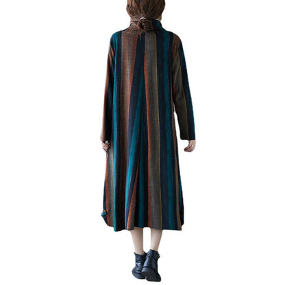 Vintage High Neck Warm Fall Long Dresses