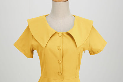 Vintage Short Sleeves A Line Dresses