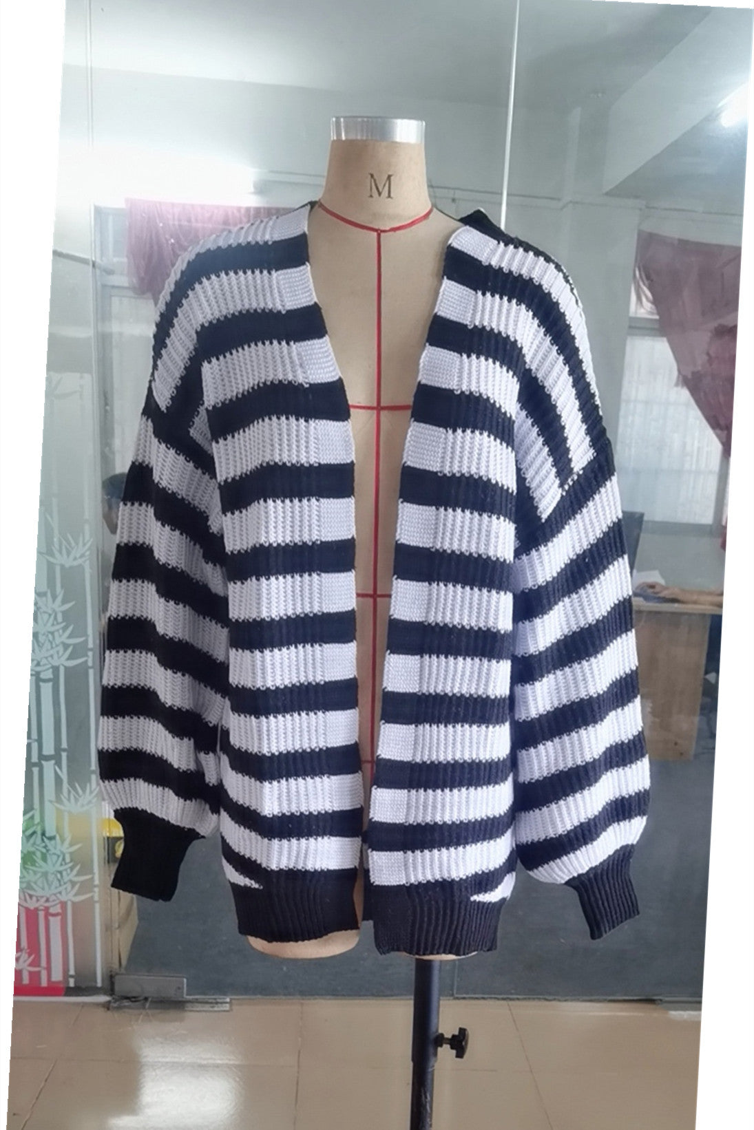 Women Striped Knitting Cardigan Sweaters