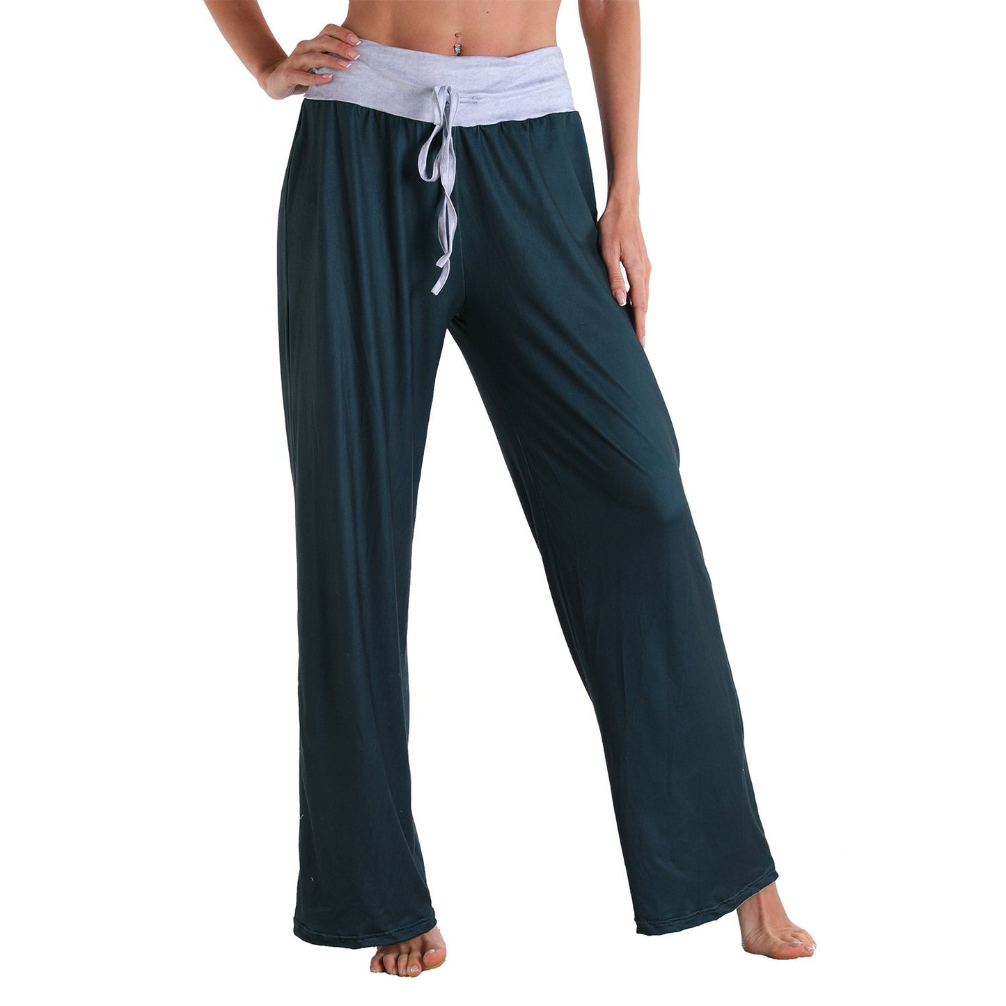 Casual Bandage Solid Loose Homewear Pajamas Pants