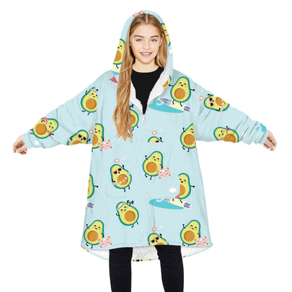 Soft Bee Print Lazy Wearable Watching TV Blanket