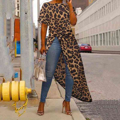 Sexy Summer Short Sleeves Tunic Blouses-STYLEGOING