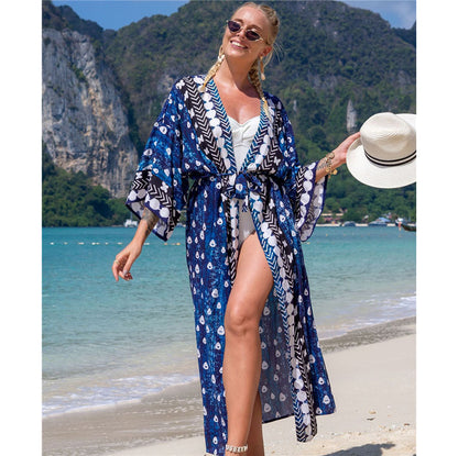 Fashion Floral Print Summer Kimono Beachwear Cover Ups