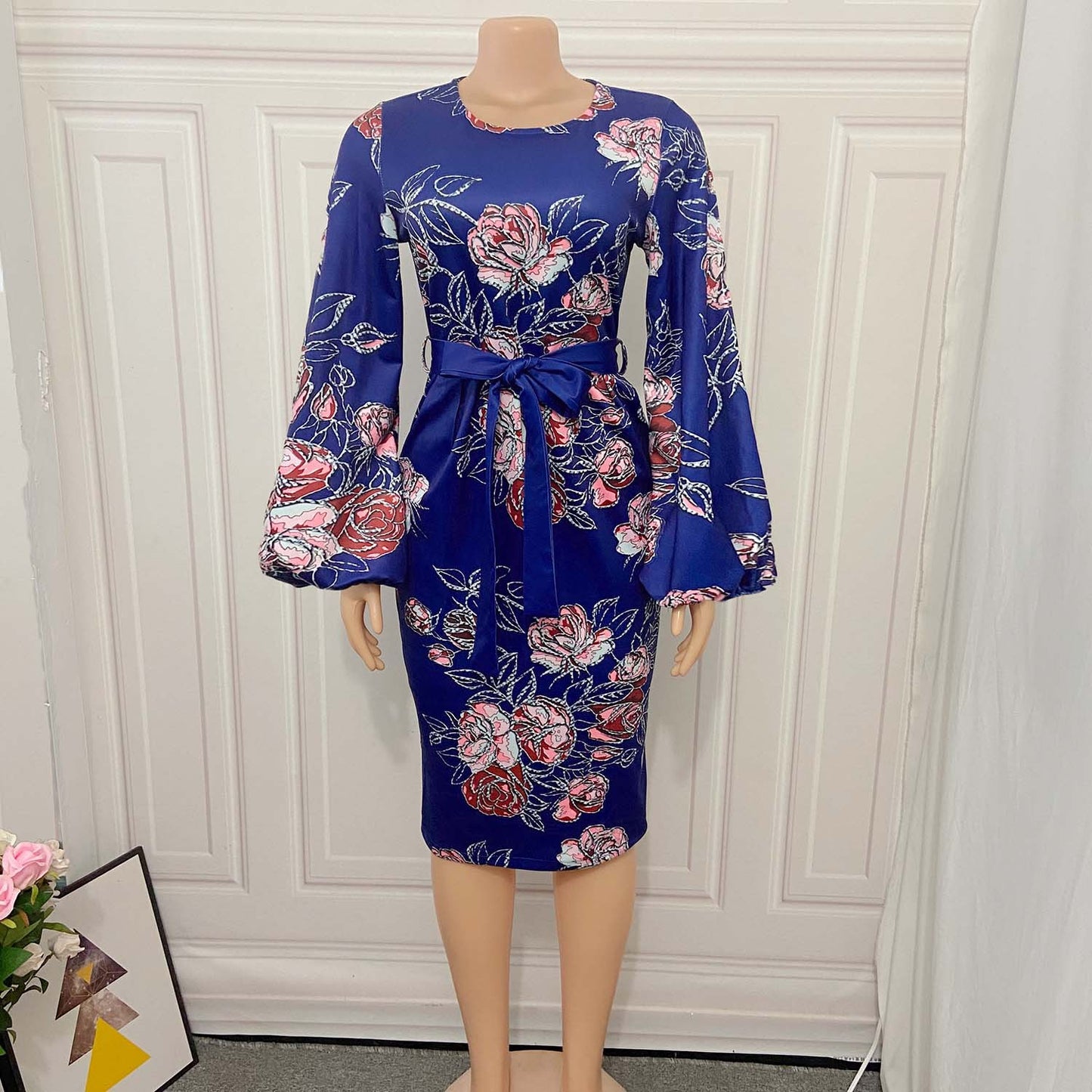 Round Neck Plus Sizes Office Lady Dresses