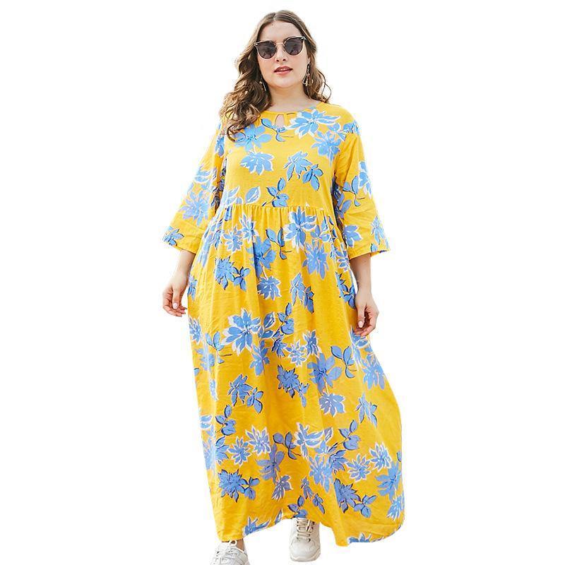 Casual Loose Half Sleeves Maxi Dresses-STYLEGOING