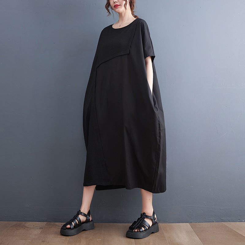 Summer Black Shirts Long Dresses