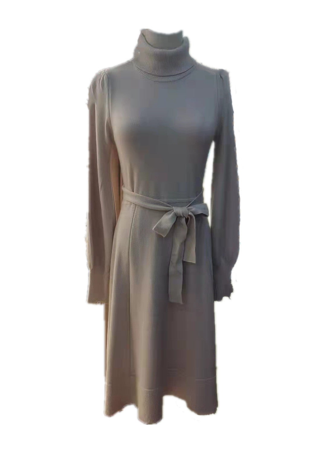 Elegant Turtleneck Woolen Fall Knitting Dresses