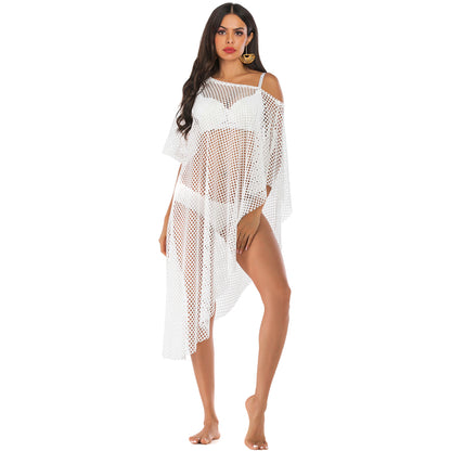 Irregular Off The Shoulder See Through Summer Beach Cover Ups