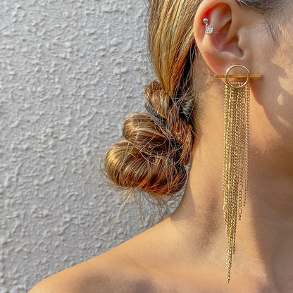 Vintage Tassels Design Metal Drop Earrings