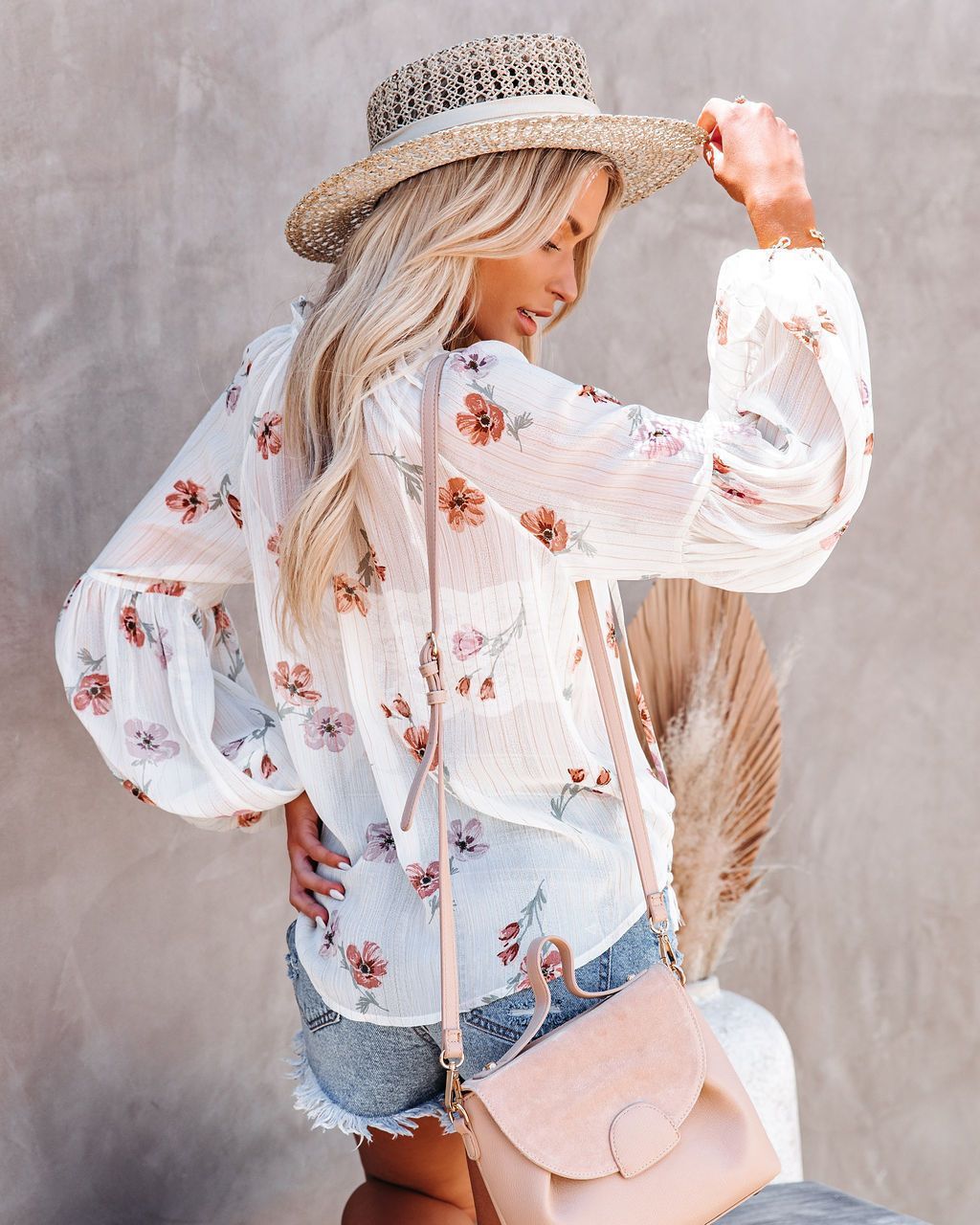 Fashion Puff Sleeves Chiffon Blouses-STYLEGOING