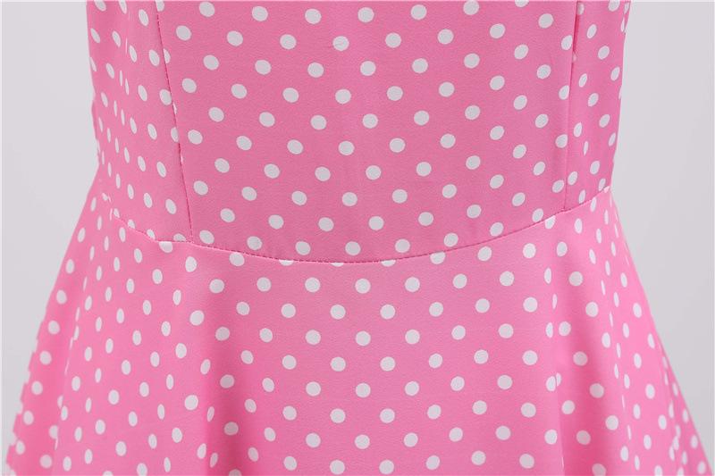 Short Sleeve Square Neckline Print Dot Dresses-STYLEGOING