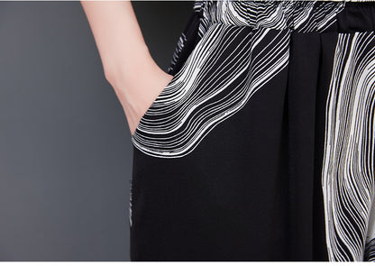 Fashion Chiffon Plus Sizes Shirts & Wide Legs Pants