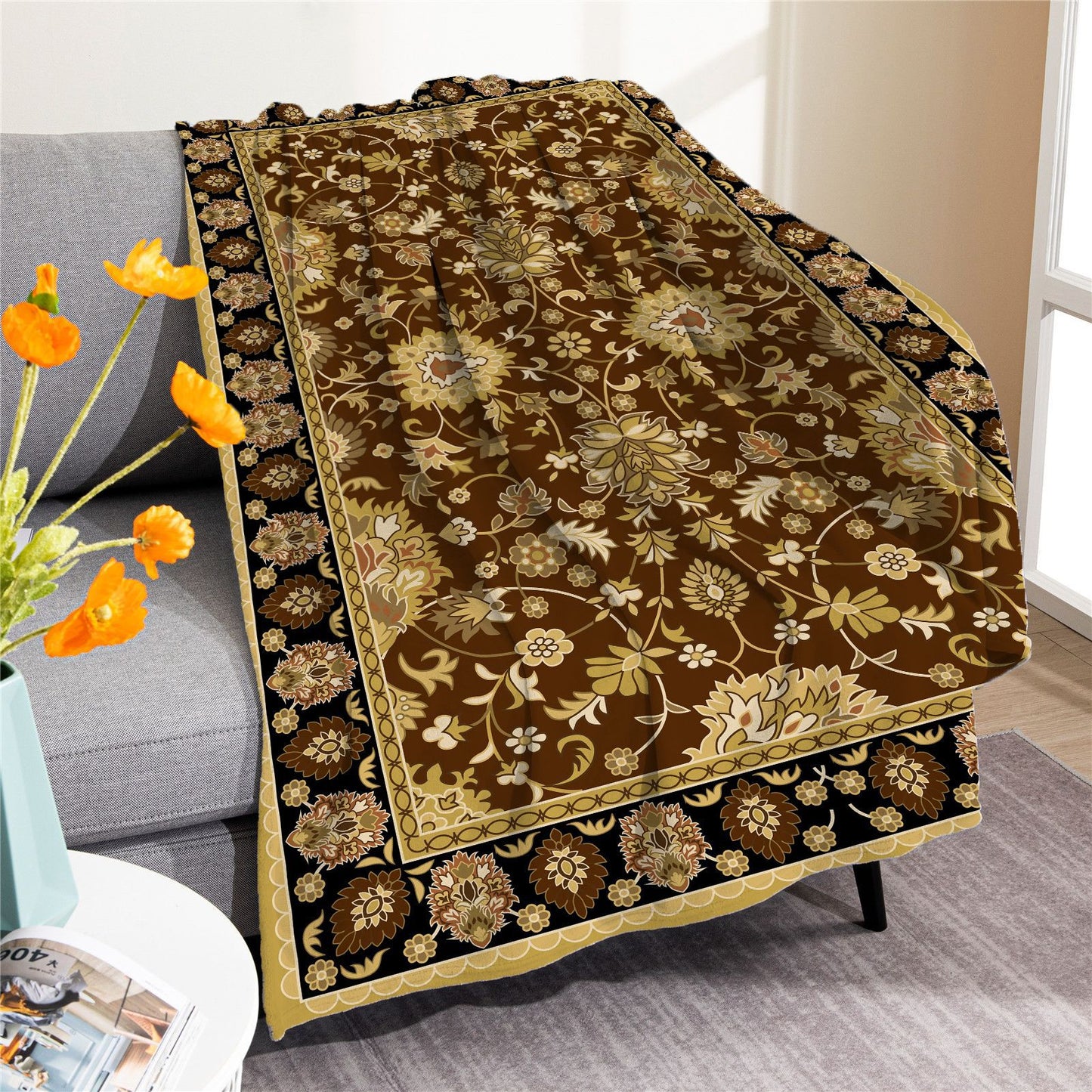 Vintage Boho Fleece Throw Blankets