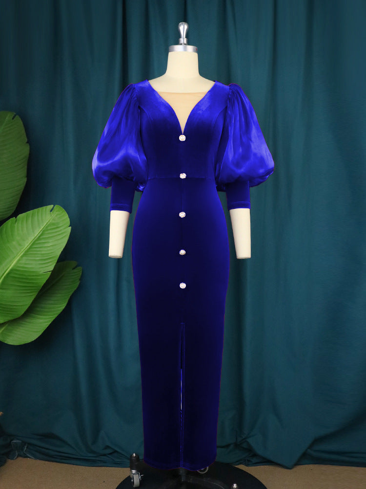 Vintage Split Front Lady Party Dresses