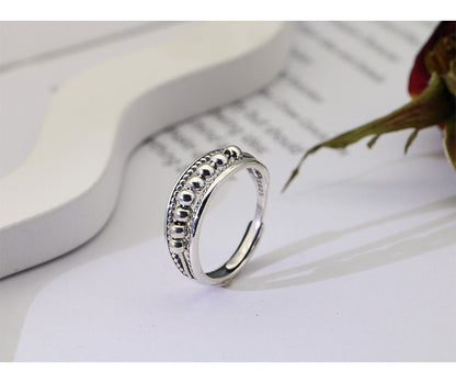 Dot Design Vintage Sterling Sliver Open End Rings