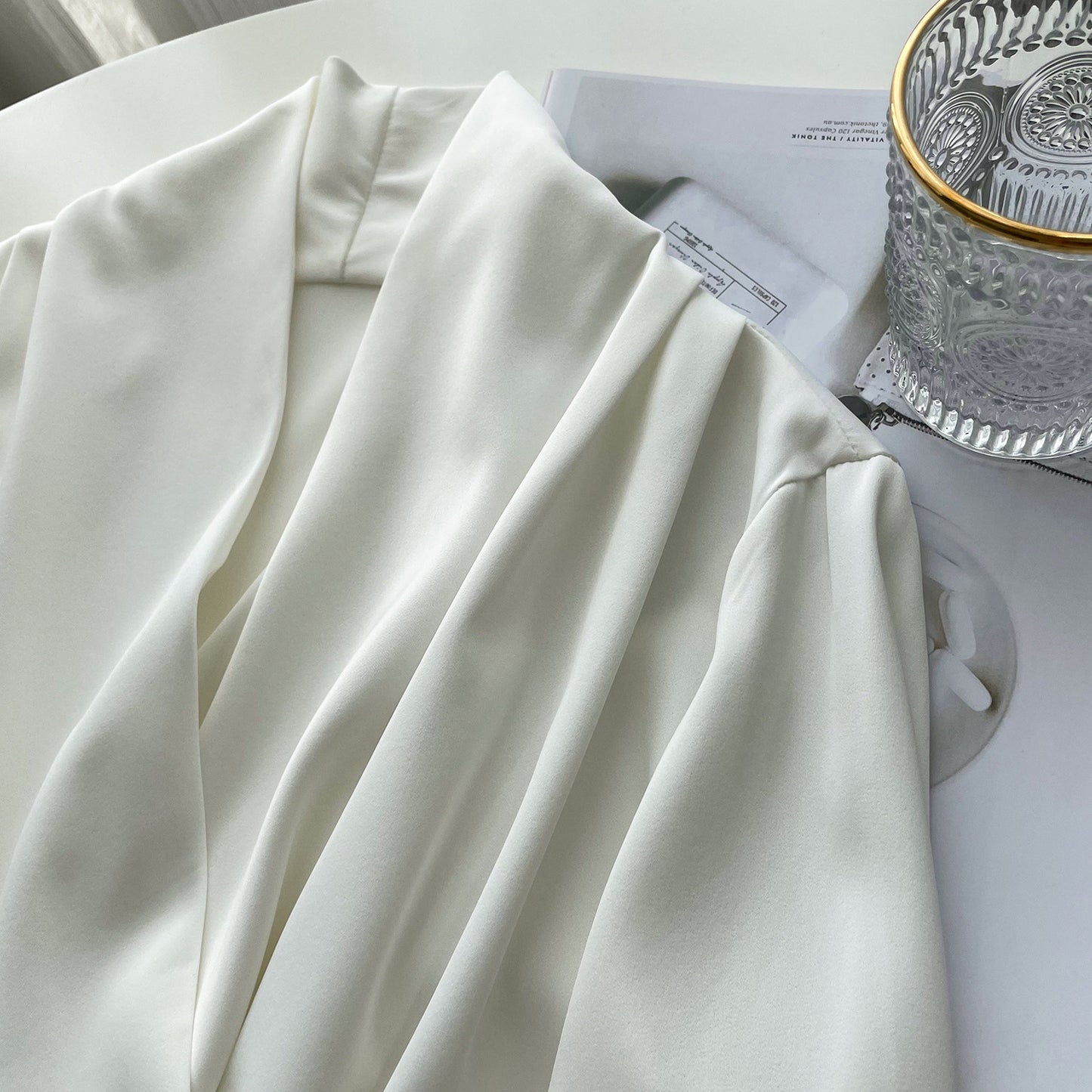 Elegant Satin Long Sleeves Office Lady Shirts