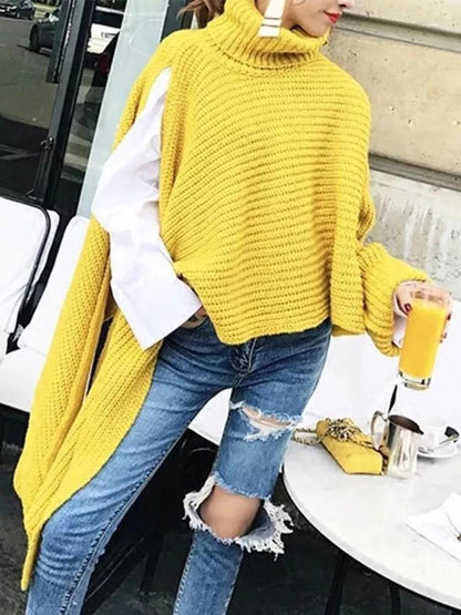 Women High Neck Long Sleeves Knitting Pullover Coats--Free Shipping at meselling99