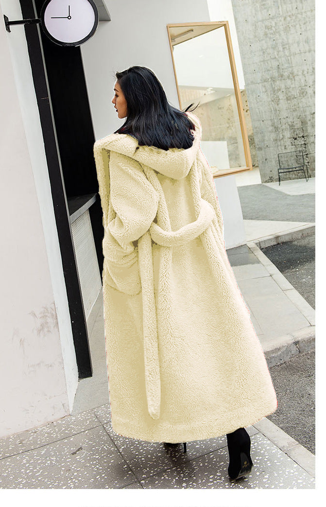 Luxury Women Fashion Long Fur Overcoat for Winter