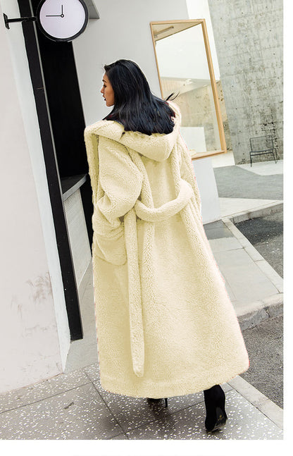 Luxury Women Fashion Long Fur Overcoat for Winter