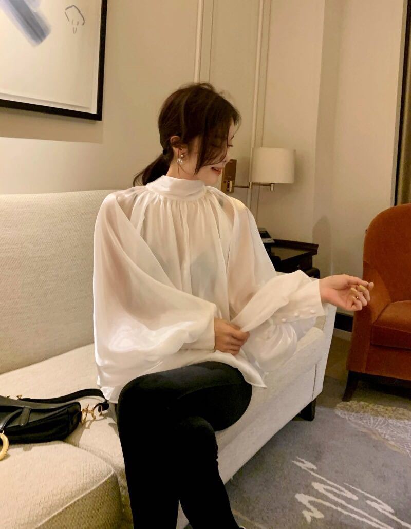 Elegant High Neck Designed Women Top Shirts