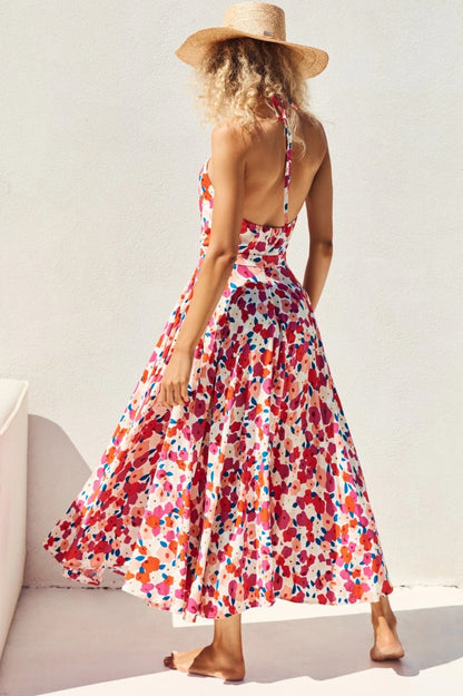 Sexy Floral Print Long Boho Summer Beach Dresses