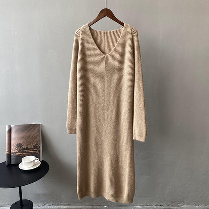 Casual Knitted Knee Dresses for Women