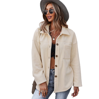 Casual Women Velvet Long Sleeves Overcoats