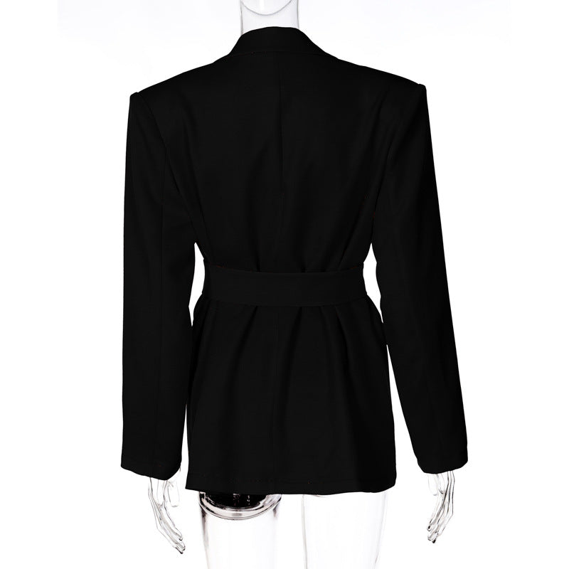 Classy Turnover Collar Blazer for Women