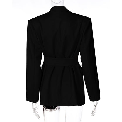 Classy Turnover Collar Blazer for Women