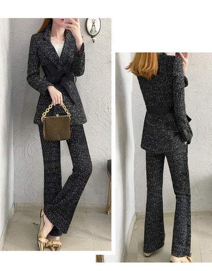 Classy Wool Fall Blazer & Pants Women Outfits