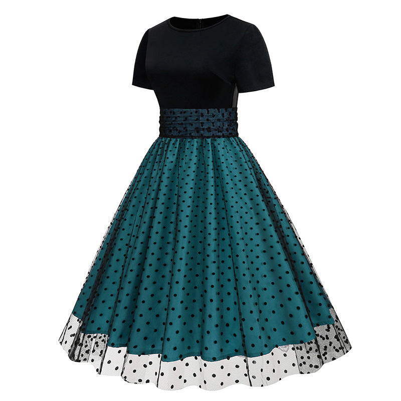 Vintage Short Sleeves Women Midi Dresses