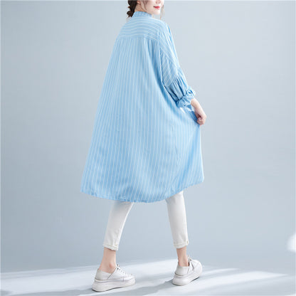 Designed Striped Long Shirts Dresses for Women