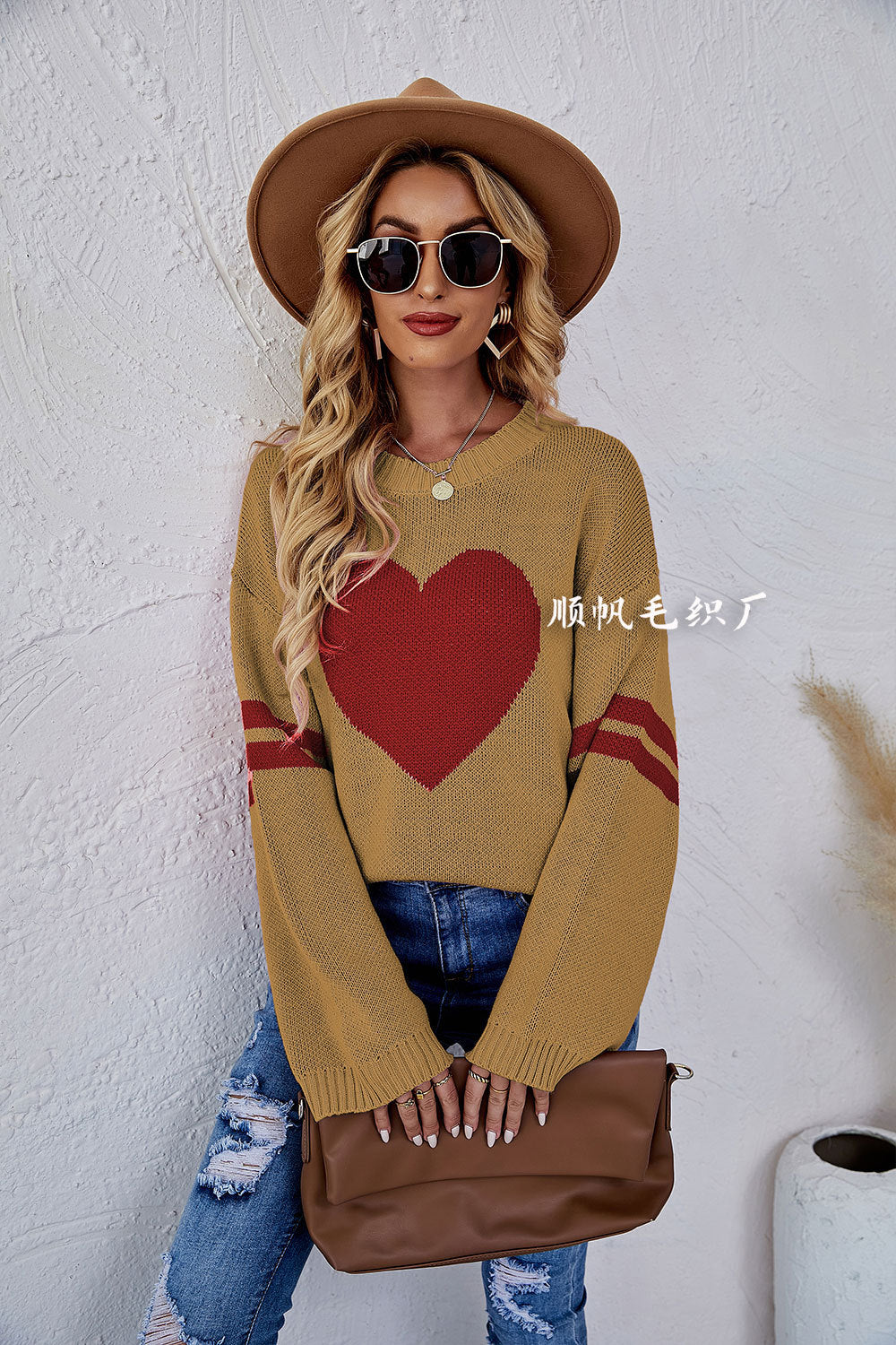 Casual Women Sweetheart Design Pullover Sweaters
