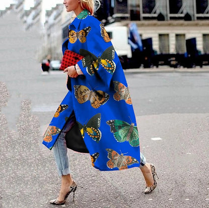Classy Print Women Long Coats