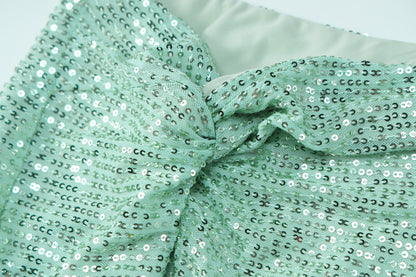 Sexy Light Green Split Front Evening Party Dresses