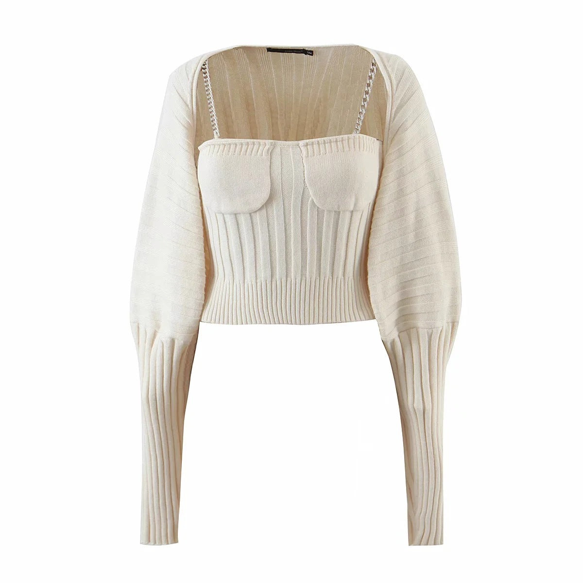 Autumn Women Knitted Straps&sweater Sets
