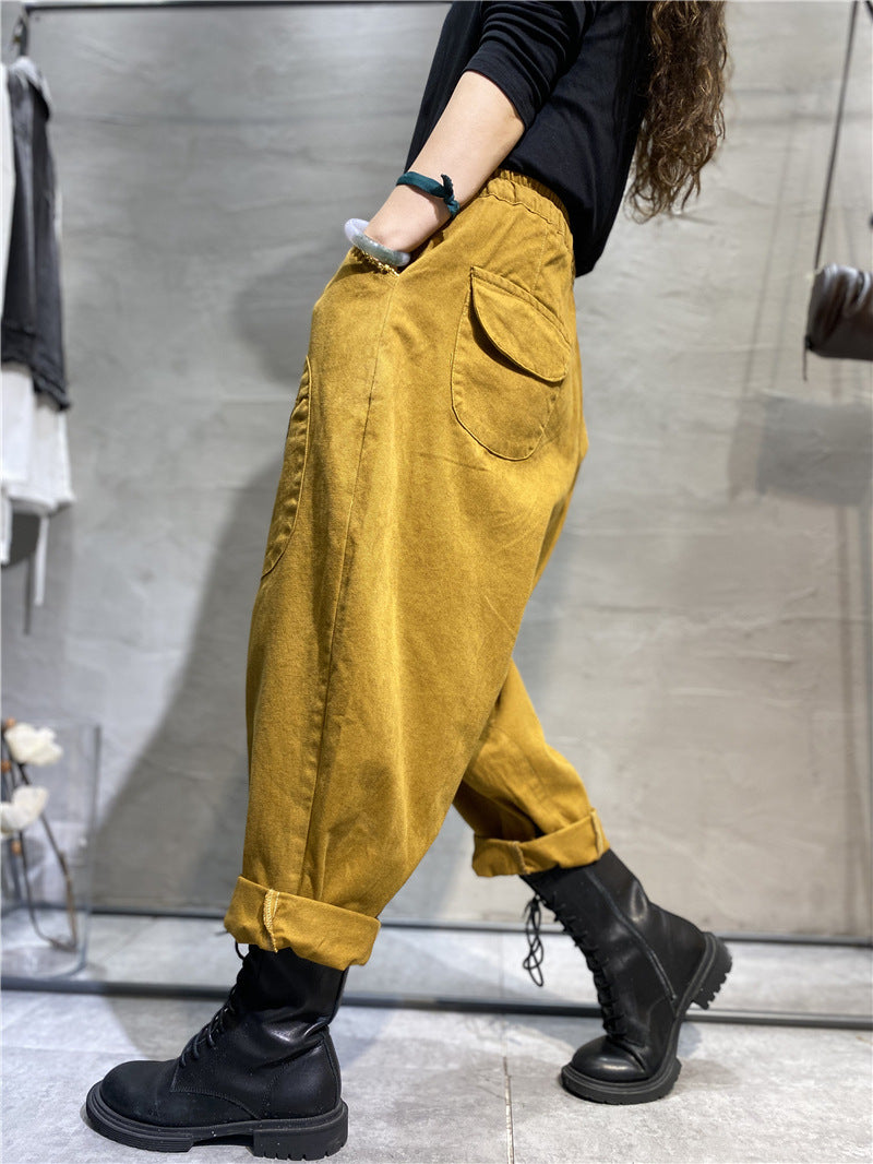 Casual Literary Fall Harem Long Pants
