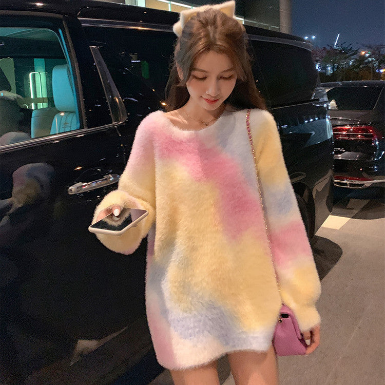 Lovely Dyed Soft Knitting Sweater Tops