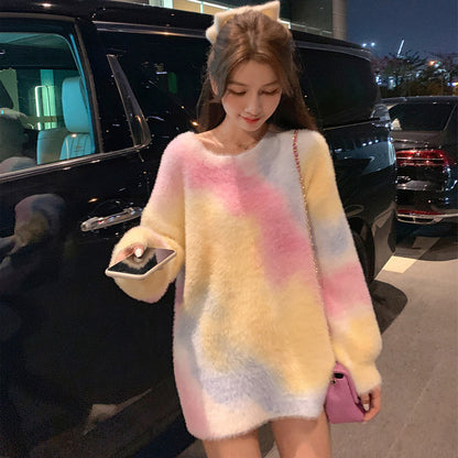 Lovely Dyed Soft Knitting Sweater Tops